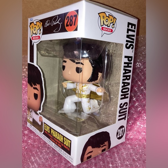 Elvis Presley The King of Rock &Roll in White Pharaoh Suit Funko Pop New in Box! - Picture 2 of 5